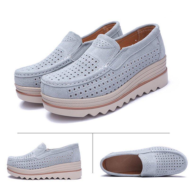 Women Flocking Creepers Casual Comfort Slip Slop Shoes