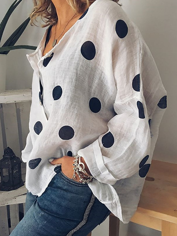 Polka Dots Long Sleeve Shirts