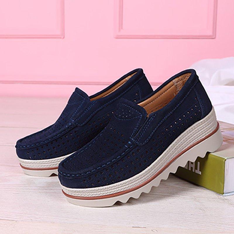 Women Flocking Creepers Casual Comfort Slip Slop Shoes