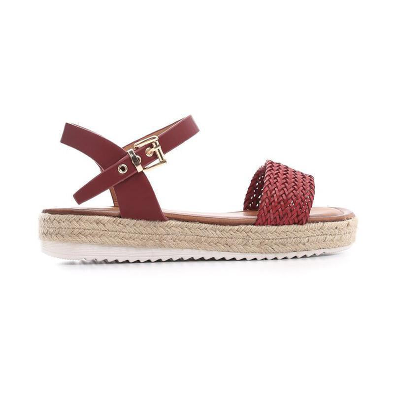 Women Flat Heel Buckle Espadrille Sandals Open Toe Casual Shoes