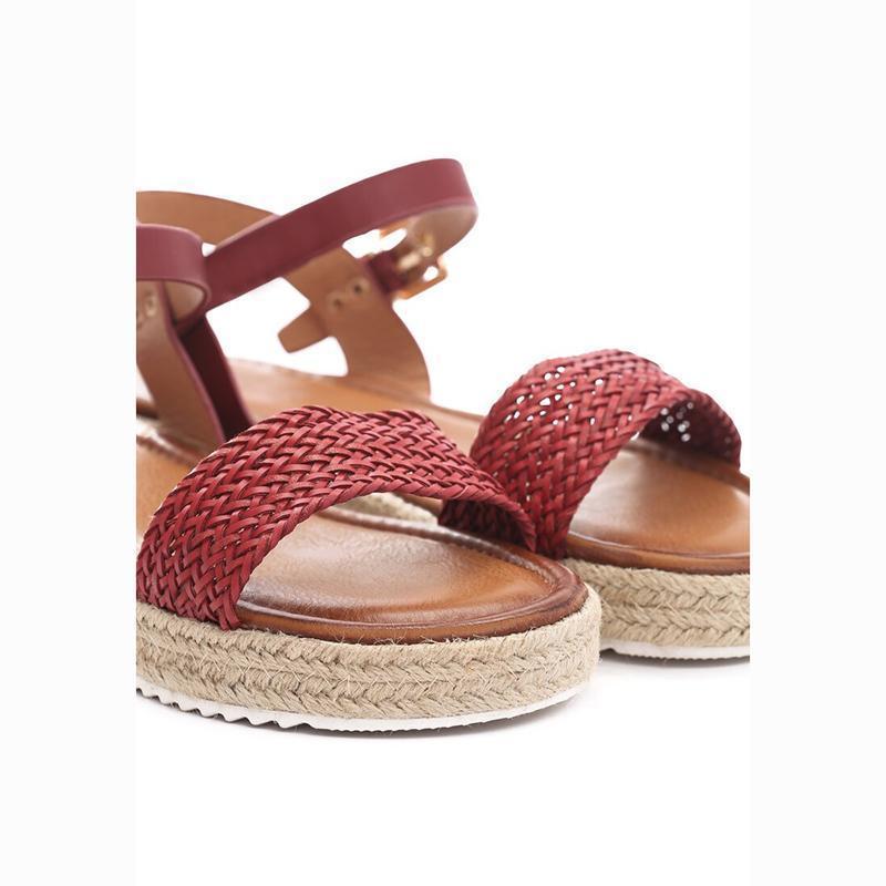 Women Flat Heel Buckle Espadrille Sandals Open Toe Casual Shoes