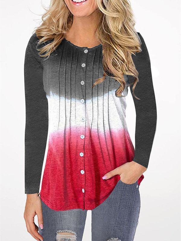 Women Gradient Colour Long Sleeve Top